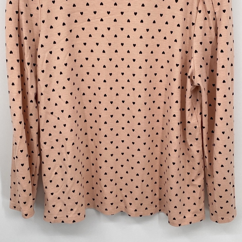 Ann Taylor Knit Top with Black Heart Pattern Size Large - Picture 3 of 7